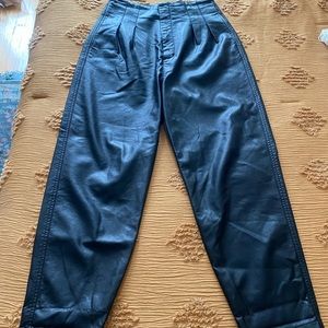 free people pleated leather pants, size 8